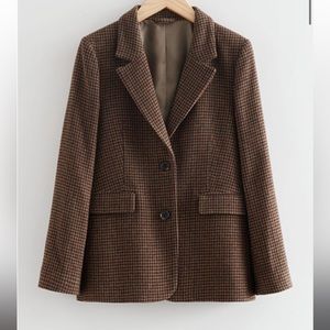 &OTHER STORIES FITTED HOUNDSTOOTH BLAZER ITALIAN WOOL SIZE SMALL/ 6